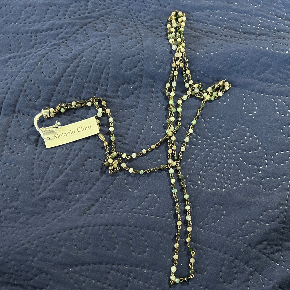 Melania Clara Green Beaded Necklace